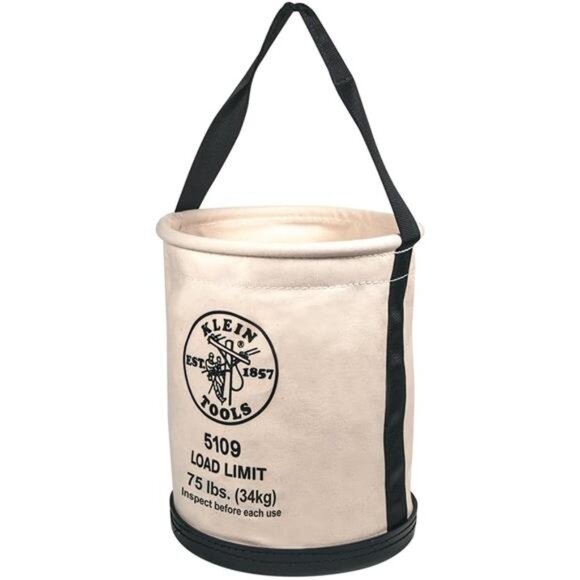 Tools 5109 Canvas Bucket, Wide-Opening Straight-Wall Tool Bucket - Picture 1 of 7